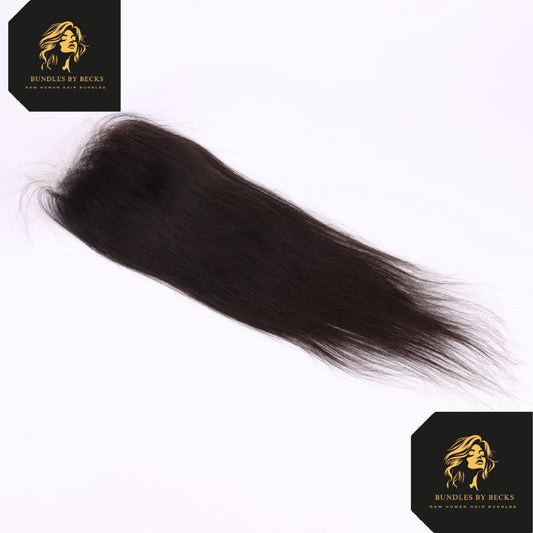 Virgin Transparent Lace Closure – 100% Unprocessed Human Hair (Straight & Body Wave)